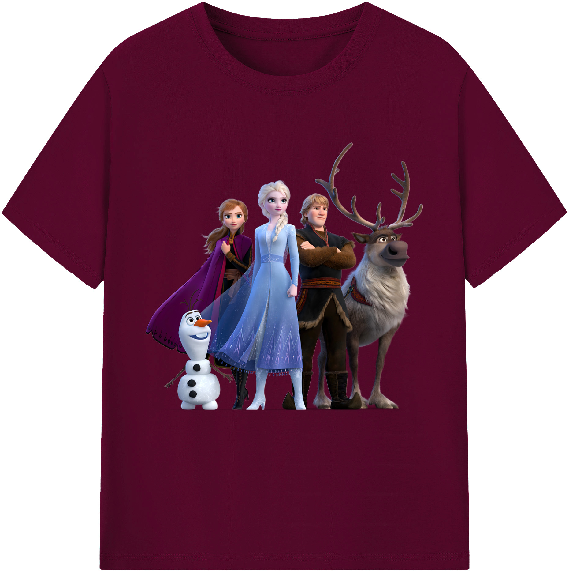 （画像用） アナと雪の女王 アンナ エルサ Frozen Anna Elsa レディースカジュアルプリントTシャツ（綿100％）